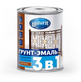Грунт-Эмаль по ржавчине быстросохнущая Лазурит серая 1,9кг