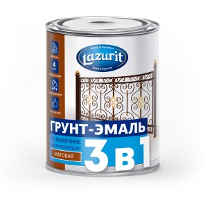 Грунт-Эмаль по ржавчине быстросохнущая Лазурит белая 0,9кг